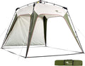 8.2'x8.2' Quick Up Canopy Tent, 3 Min Setup Portable Canopy with 1 Sidewall, Waterproof UV Protection Outdoor Canopy for Camping, Beach, Backyard & Party-Olive
