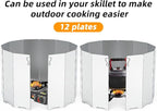 RioRand Folding Ultralight Camping Stove Windscreen Portable Backpacking Stove Windshield, Backpack Windscreen for Butane/Backpacking Stoves, Camp Windshield for Outdoor Camping, Hiking, BBQ 12 Plates