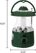 NORTHPOINT 190485 12-LED Lantern with 4-LED Flashlight & AM/FM Radio (Green)