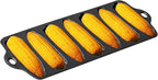 1 Pc Cast Iron Corn stick Pan Corn Bread Molds with 7 Corncob Sticks Cornbread Loaf Cakes Corndog Baking Compatible with Oven, Stovetop, Grill, and Campfires