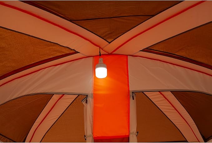 KTT Extra Large Tent 10-12-14 Person(A),Family Cabin Tents,2 Rooms,3 Doors and 3 Windows with Mesh,Straight Wall,Waterproof,Double Layer,Big Tent for Outdoor,Picnic,Camping,Family Gathering