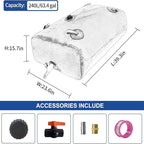 240 L/63 Gal Water Bladder Tank, Foldable Portable Water Storage Container, Emergency Water Bag for RV, Truck Bed, Fire Prevention, Drought Resistance, Blue