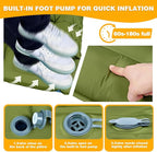 Camping Sleeping Pad, Ultralight Camping Mat with Pillow, Built-in Foot Pump Inflatable Sleeping Pads Compact for Camping Backpacking Hiking Traveling Tent, Single