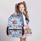 Kids Boys School Backpack, 17 Inches Fire Truck Backpacks for Toddlers 3-5, Ultralight Durable Truck Bookbag with Adjustable Straps for Kindergarten Primary Elementary, Back to School Gifts