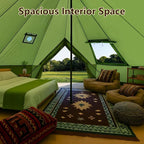 Bell Yurt Tent with Stove Jack, Waterproof Luxury 4 Season Tent 420D Oxford Cloth Green Glamping Tents for Family Outdoor Camping, Hunting, Party, All Year Living