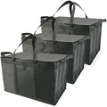 Bodaon 3-Pack Insulated Food Delivery Bag for Hot and Cold Meal, XXXL, Black, Grocery Tote Insulation Bag for Catering, Large Pizza Warmer