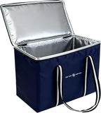 Insulated Food Delivery Bag, Large Durable Reusable Shopping Grocery Bag with Zipper – Foldable Thermal Cooler Bag for Hot & Cold Food, Pizza Delivery & Catering