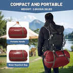Double Sleeping Bag for Adults Machine Washable 2 Person Camping Sleeping Bag Queen Size Waterproof with Compression Sack for Cold Weather 3-4 Seasons
