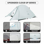 Naturehike Cloud-Up 2 Person Tent Lightweight Backpacking Tent with Footprint - Free Standing Ultralight Camping Hiking Backpack Tents Two Person Tent