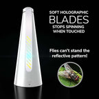 Fly Fans for Tables by Modern Lyfe - AA Battery & USB Powered - Fly Swatter Outdoor Camping Accessory Or for Food at Parties, Restaurants & Picnics, Bug Fan, Spinner Keeps Flies Away (1 Pack - White)