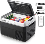 VEVOR 12 Volt Car Refrigerator, 26.4QT/25L Car Fridge, Portable Electric Cooler with -4℉~68℉ Adjustable Temperature, 12/24V DC and 100-240V AC Compressor Freezer for Outdoor, Camping, Travel, RV