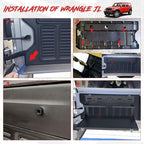 MusixiA Foldable Tailgate Table for Jeep Wrangler JL & JLU Wrangler JK & JKU(2007-2025) - Double-Layer Storage Cargo Shelf with Molle Panel, Aluminum Alloy