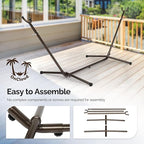 ONCLOUD 9 FT Hammock Stand Only, Heavy Duty Adjustable Indoor Outdoor Space Saving Steel Stand with Carrying Case, Universal Hammock Stand with 450 Pounds Capacity for Garden (Antique Bronze Finish)