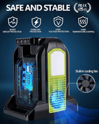 350W Power Inverter for Ryobi 40v Battery, 2-Ports DC 40V to AC 110-120V Battery Inverter with 3 USB-A Port, 1 USB-C Port,300lm LED Light for Outdoors Camping Travel Hunting Emergency(Tool Only)