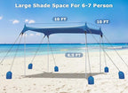 Gorich Beach Tent Sun Shelter with 8 Sandbags, UPF50+ Protection & Windproof Pop Up Beach Canopy Tent Sun Shade for Family, Travel & Camping, Easy Setup Canopy Umbrella