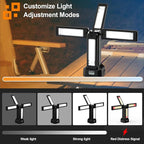 13200mAh Rechargeable Solar Work Light with Folding Stand and Carrying Bag, AODOO 8000 Lumen Stepless Dimmable , White/Warm/Nature White/RED(SOS) with Detachable Tripod (Black)