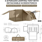Naturehike Village Instant Tent, 4 Person 8 Person Camping Tent with Full Rainfly, Waterproof Large Cabin Tents for Car Camping