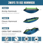 Professional Camping Hammock with Mosquito Net, Lightweight Portable Double, with Two 10 FT Hammock Tree Straps, 210T Nylon,Rain and Sun Protection,Hammock for Camping, Hiking, Yard, Backpacking