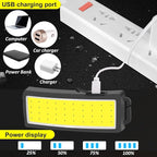 Rechargeable headlamp,（6-piece Set） 1500 Lumen Wide Beam Led Headlamp, 3 Lighting Modes, Lightweight Waterproof Light Bar Headlamp, Suitable for Outdoor, Running, Fishing, Camping