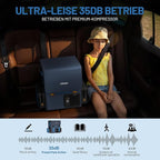 LiTHELi FrozenPack 12V Car Refrigerator, 20L/21QT Portable Electric Cooler, -4~68℉ Travel Fridge Freezer for Camping, Road Trips, RV, Boat & Beach, 2 Batteries, Fast Charger