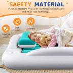 Inflatable Toddler Travel Bed - Portable Toddler Kids Travel Bed with Safety Sides Complete Kids Air Mattress Set with High-Speed Pump, Ideal for Vacation Camping and Sleepover (60 Inches)