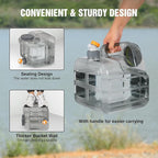RedSwing 4 Gallon BPA Free Water Container, Portable Water Storage Tank with Spigot for Outdoor Camping Travel Hiking, PC Food Grade Thickened Bucket, Grey 15L