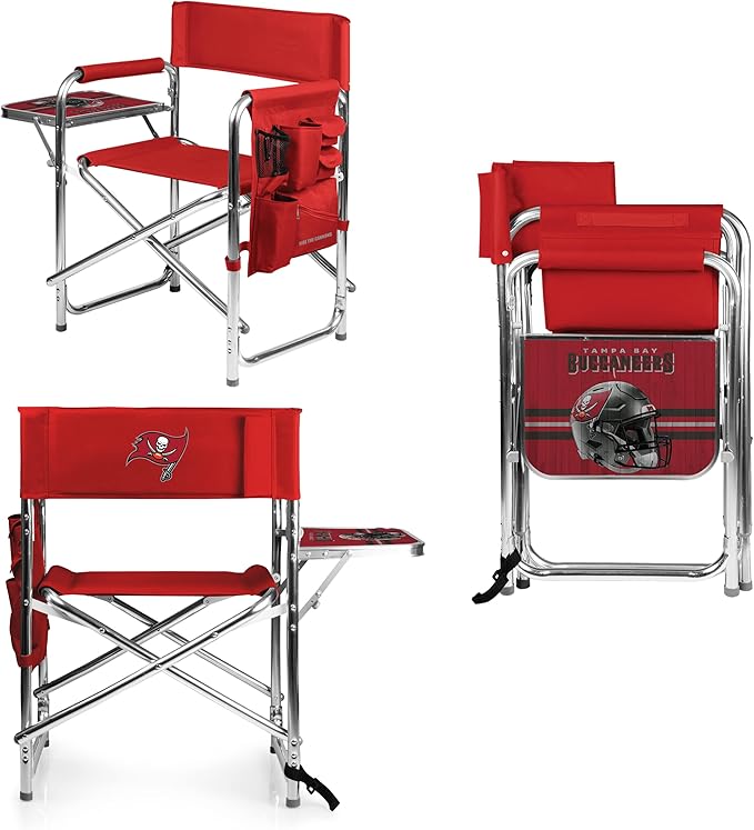 Picnic TIME NFL Unisex-Adult NFL Sports Chair with Side Table, Beach Chair, Camp Chair for Adults