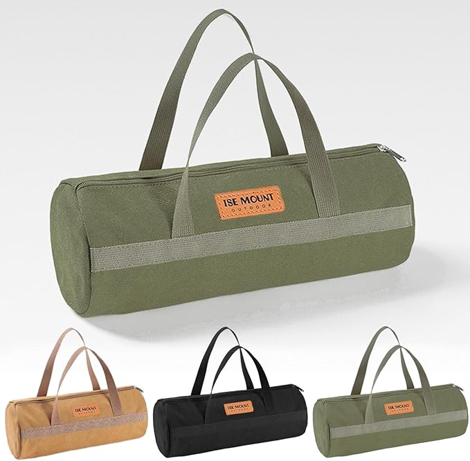 Tent Stakes Bag,Canvas Camping Storage Bags Essentials Accessories Tools Hiking Hunting Gear (Green 40CM)