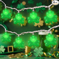 Shamrock String Lights, 8.5Ft St Patrick's Day Decorations String Lights with 10 Green Clover Lights, Connectable Shamrock Indoor Fairy Lights for St Patrick's Day Party Irish Holiday Garden Decor