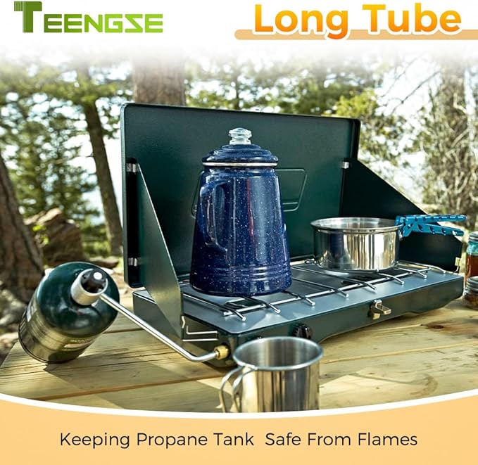 Propane Gas Pressure Regulator Replacement for ‎Stansport Camping Stove Regulator, Compatible with Camp Chef Everest Campstove Regulator 189-100, Connected to 1LB Propane Bottle