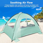 NXONE Beach Tent Sun Shelter with UPF 50+ UV Protection, Lightweight Easy Setup Portable Beach Canopy for Family, Large Space for Beach, Camping & Outdoor, 3/4/6 Person