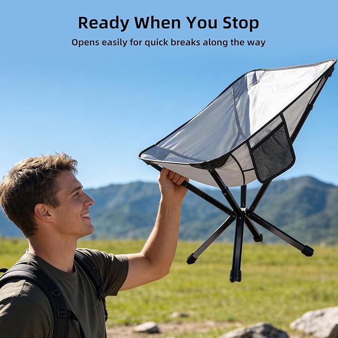 Lightweight Folding Camping Chair — Compact & Easy to Use, Portable Chair for Everyday Outdoor Comfort, Beach, Camping, Travel & Backyard