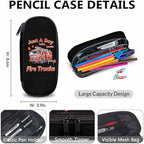 Backpack for Kids Boys, Set of 3 Fire Truck School Backpacks Matching Combo for Children Truck Lovers, Large Capacity Bookbag with Pencil Case Set Bundle for Travel Camp School