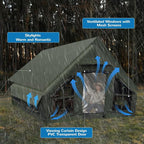 Inflatable Camping Tent with Pump, 4 Season Inflatable Tents for Camping, Inflatable House Tent Waterproof Easy Setup Glamping Tent