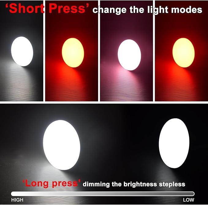 10000mAh Rechargeable Camping Light Insect Not Attract 4000LM Work Light White/Red/Pink/SOS Brightness Stepless Dimming, IP45 Waterproof Tent Light Power Failure for Halloween (Standard)