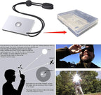 Signal Mirror Survival Tools, Military Grade Hiking Camping Mirror 2 x 3 inch with Small Compass and Whistle for Outdoor Adventure Emergency SOS Mirror