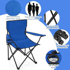 4 Pcs Folding Camping Chairs with Cupholder and Carry Bag Regular Size Portable Lightweight Lawn Chair with Mesh Side Pocket for Fishing Hiking Picnic Beach Outdoor Party (Elegant)