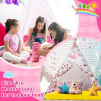 Leyndo 4 Pack Kids Air Mattress - Toddler Inflatable Bed Blow up Air Mattress for Camping Sleepovers Slumber Party Travel, Portable Toddler Bed for Ages 3-10, 61.99x 35.43 x 8.66 (Multicolor)