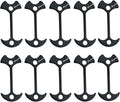 10pcs Fishbone Tent Stakes Pegs Lengthen Deck Nail Anchor Stopper Guyline Tensioner Camping Accessories(Black)