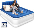 Queen Air Mattress with Headboard, Built-in Pump, 19" Raised Comfort Design, 800 lbs Max, 48-Hour Leak-Tested PVC, 3.5 Min Fast Inflation & Headboard, Durable Air Bed for Home, Guests Bed, Travel