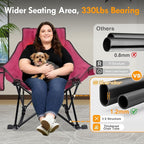 Slendor Oversized Heated Camping Chair with 2000mAh Battery, Padded & Pillow Heated Rocking Chair, 3 Adjustable Heat Settings Camping Rocker Chair for Easy Setup and Foldable Storage