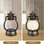 Lantern Decor Western, Hanging LED Vintage Lantern Metal with Carry Handle for for Weddings Western Camping Party Halloween Christmas Decorations 4.92inch