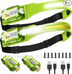 Victoper Rechargeable Headlamp 2Pack, Detachable 230° Wide Beam LED 2in1 Head Lamp with Motion Sensor, Hard Hat Head Light for Adults, 9 Modes Flashlight for Running Hunting Camping Essentials Gear
