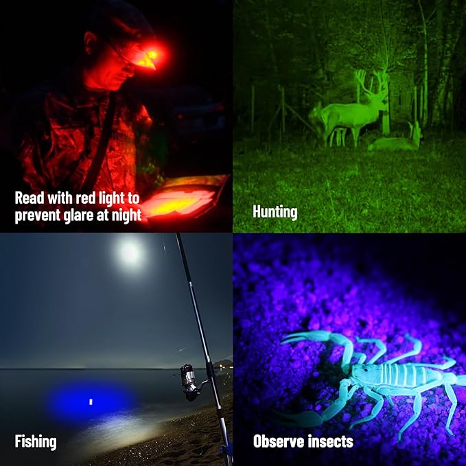 NICRON D10 EDC Flashlight Rechargeable，500 Lumens 3 Sources Pocket Compact RGB Flashlight with Headlamp Strip，Magnet Base for Fishing Outdoor Working