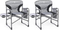 EVER ADVANCED Aluminum Lightweight Folding Director Chair, 350lbs Heavy Duty Camping Chair with Side Table & Storage, 19" Joint-Friendly Height Easy to Stand, Portable Makeup Artist & Vendor Chair