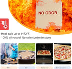 10 Inch Small Pizza Stone with Parchment Paper(50 pcs) for Camp Oven 10”x11”x0.5”, Garpernics Rectangular Cordierite Baking & Grilling Stone for Grills and Air Fryers Fit for Coleman Camp Oven