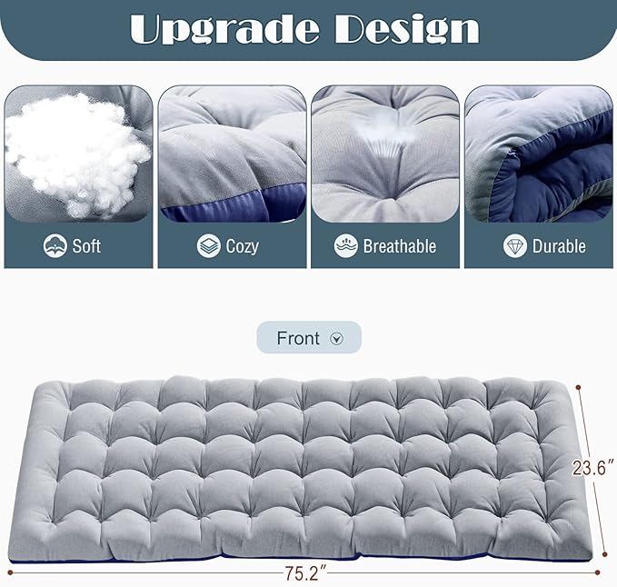 LILYPELLE Lounge Chair with Mattress, Heavy Duty Outside Lounge Chair Outdoor Portable Folding Lounge Chairs Sleeping Cots Bed for Camping, Pool, Beach, Patio