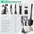 171PCS Survival First Aid Kit with Survival Gear, First Aid Supplies, Emergency Tent, and MOLLE Nylon Bag, Ideal for Car, Travel, Home, Outdoor Adventures, for Men, Christmas, Teens