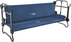 Disc-O-Bed Large Outdoor Convertible 2 Person Bench and Double Camping Cot Portable Bed Bunk System for Adults, Navy