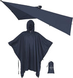 onewind Hooded Rain Poncho, Silnylon Rain Coat Versatile Survival Shelter Waterproof Breathable Lightweight Poncho
